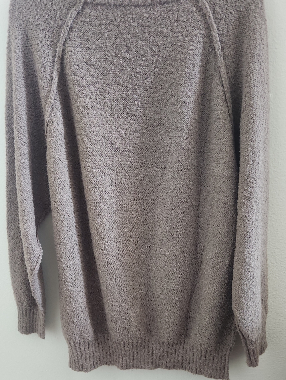 Cozy Brown Taupe Women's Crewneck Sweater - Picture 4 of 4